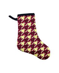 Small Red Houndstooth Kitenge Christmas Stocking