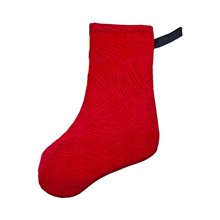Small Red Houndstooth Kitenge Christmas Stocking