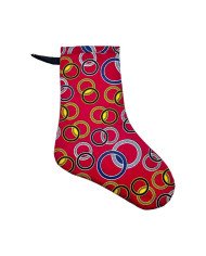 Small Kitenge Christmas Stocking Red Rings