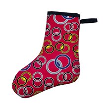 Red Rings African Kitenge Christmas Stocking
