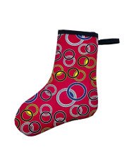 Red Rings African Kitenge Christmas Stocking