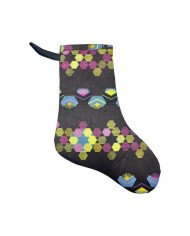 Small Kitenge Christmas Stocking Bright Geometric Design