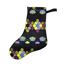 Small Kitenge Christmas Stocking Bright Geometric Design