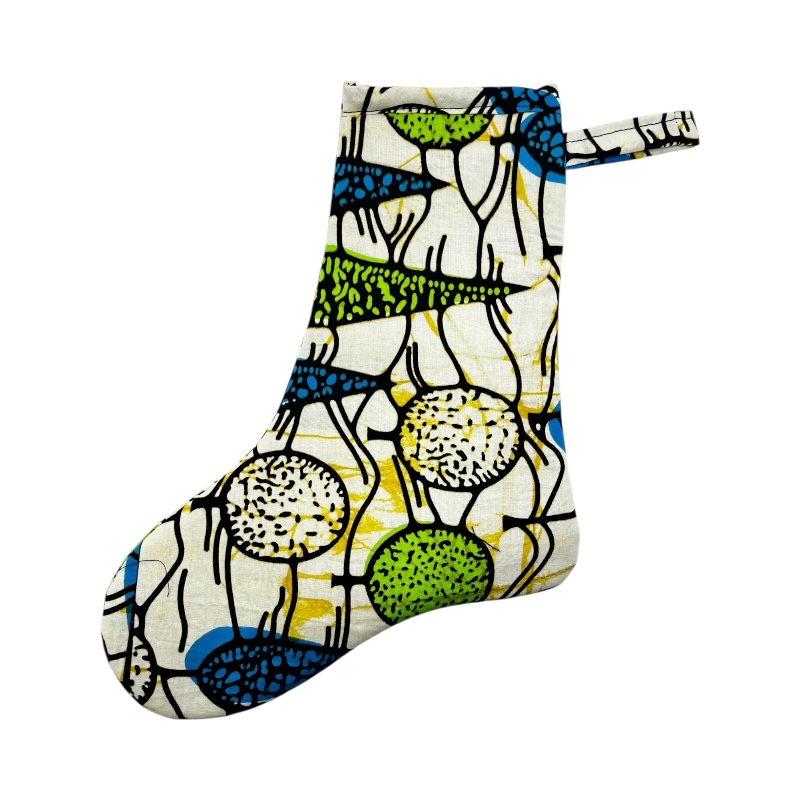 Small Kitenge Christmas Stocking Mixed Tones