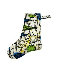 Small Kitenge Christmas Stocking Cream Design