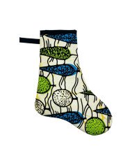 Small Handmade African Kitenge Christmas Stocking Cream Design