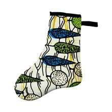 African Kitenge Handmade Christmas Stocking Cream