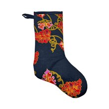 Large Kitenge Christmas Stocking Fall Foliage