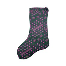 Large Kitenge Christmas Stocking Black Pink Dots