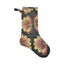Large Kitenge Christmas Stocking Golden Floral