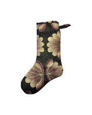 Large Golden Floral Kitenge Christmas Stocking