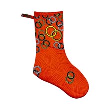 Large Kitenge Christmas Stocking Orange Rings