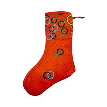 Large Orange Rings Kitenge Christmas Stocking