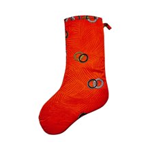 Large Handmade Orange Rings Kitenge Christmas Stocking