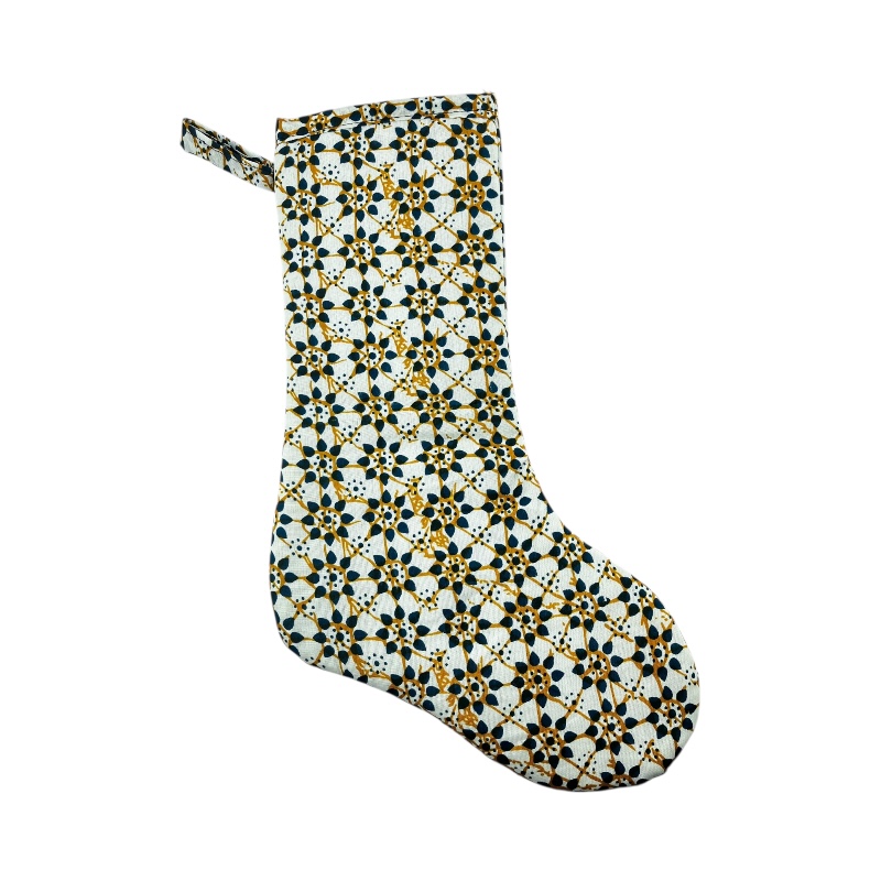 Large Kitenge Christmas Stocking Flower Pattern
