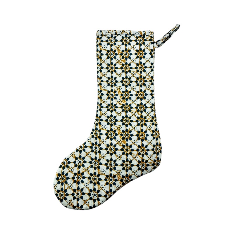 Large Kitenge Christmas Stocking Flower Pattern