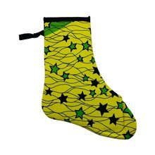 Handmade African Stars Kitenge Christmas Stocking Yellow