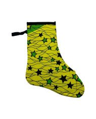Handmade African Stars Kitenge Christmas Stocking Yellow