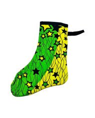 African Handmade Star Kitenge Christmas Stocking Green