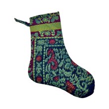 Handmade African Kitenge Christmas Stocking Foliage