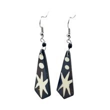 Celestial African Handmade Batik Bone Earrings