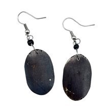 Oval Batik Bone Earrings