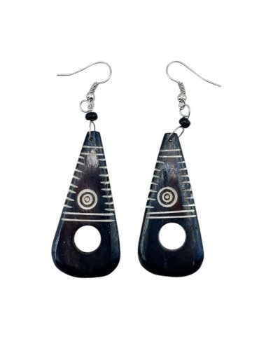 Kahawa Brown Handmade Bone Earrings