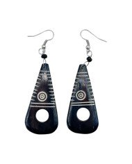 Kahawa Brown Handmade Bone Earrings