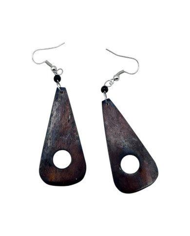 Kahawa Brown Handmade African Bone Earrings