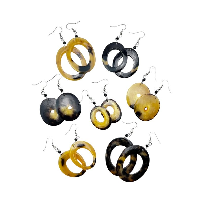 Cow Horn Bead Earrings