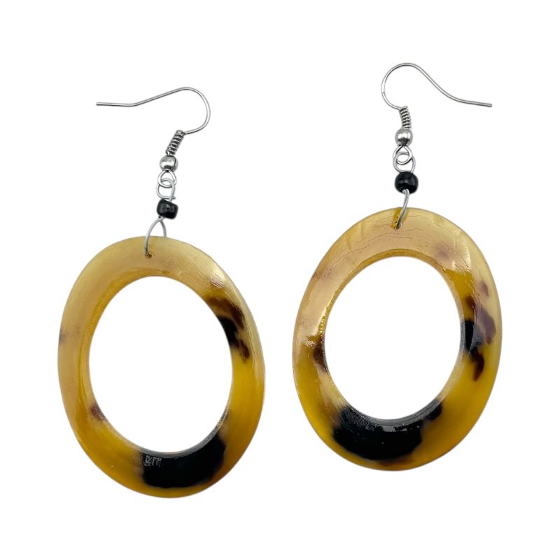 Cow Horn Bead Earrings