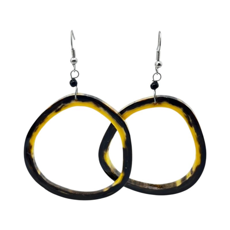 Nguvu Kubwa Cow Horn Earrings
