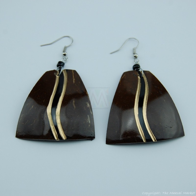 Coconut Shell Earrings 742-1-49