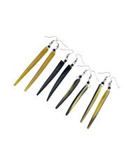 Variations Handmade African Cow Horn Spike Earrings