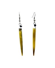 African Handmade Cow Horn Spike Earrings
