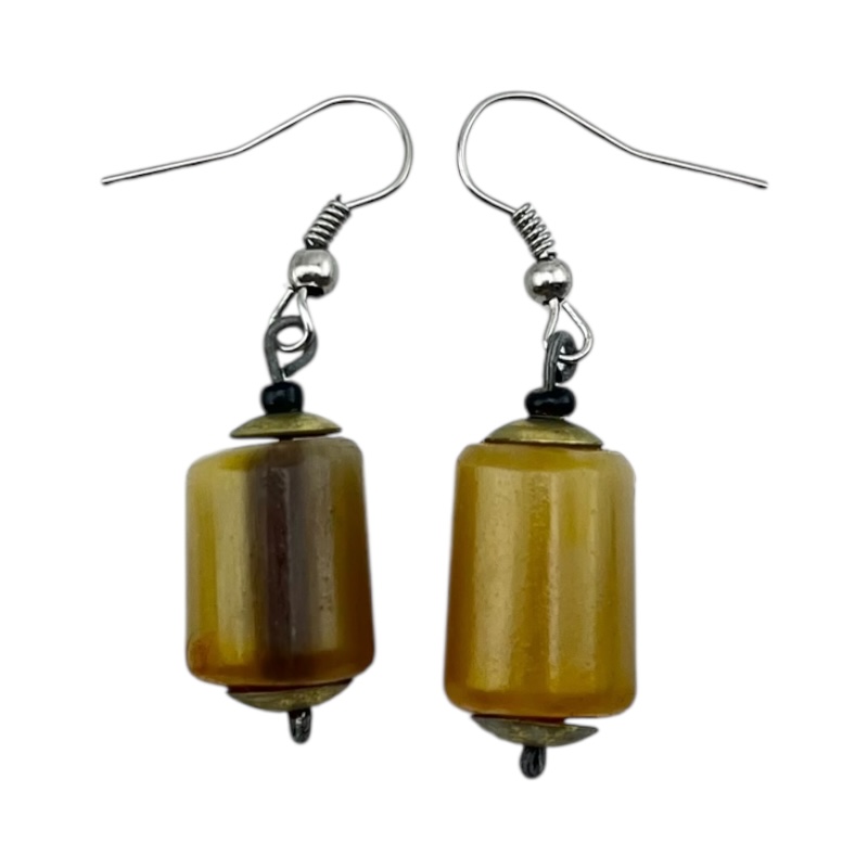 Cow Horn Bead Earrings Cow Horn Bead Earrings