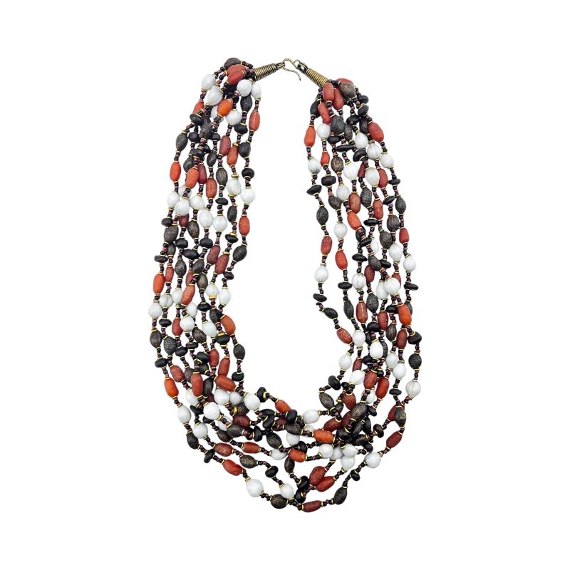 Kenya Mixed Seed Bead Multi Strand Necklace