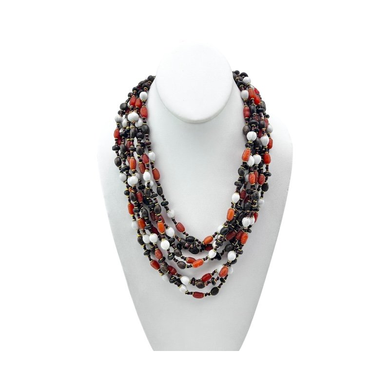 Kenya Mixed Seed Bead Multi Strand Necklace