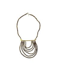 Gold Maasai Glass Bead Bib Necklace