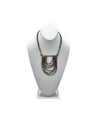 Gold Maasai Glass Bead African Bib Necklace