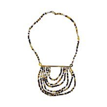 Earth Tone Maasai Glass Bead Bib Necklace