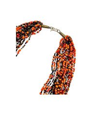 African Handmade Orange Multi Strand Maasai Bead Necklace