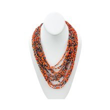 Orange Multi African Handmade Maasai Bead Necklace
