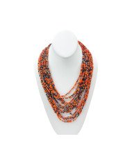 Orange Multi Color African Maasai Bead Necklace