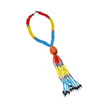 Orange Bead Handmade Africa Maasai Bead Tassel Necklace