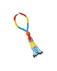 Orange Bead Handmade Africa Maasai Bead Tassel Necklace