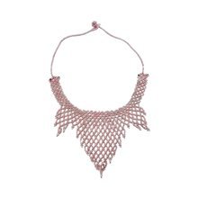 Maasai Beaded Bib Necklace Light Pink