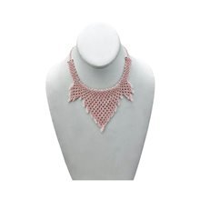 Light Pink Maasai Beaded Bib Necklace Display