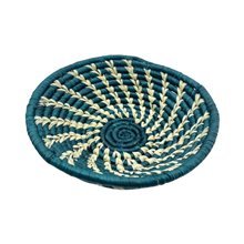 Handwoven Seafoam Drift Mini Uganda Bukedo Raffia Basket