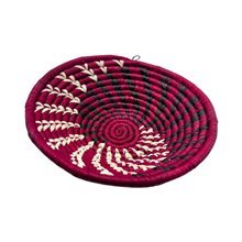 Handwoven Ruby Eclipse Mini Uganda Raffia Basket